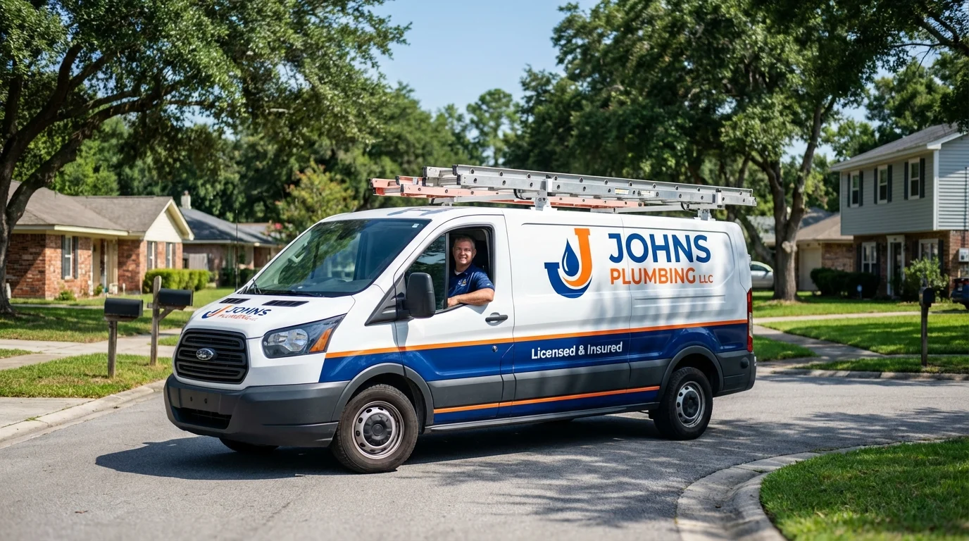 Johns Plumbing LLC service van in Martins Ferry, OH