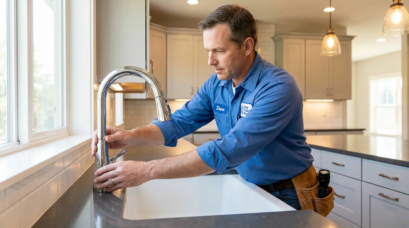 Kitchen faucet installation by Johns Plumbing LLC in Martins Ferry